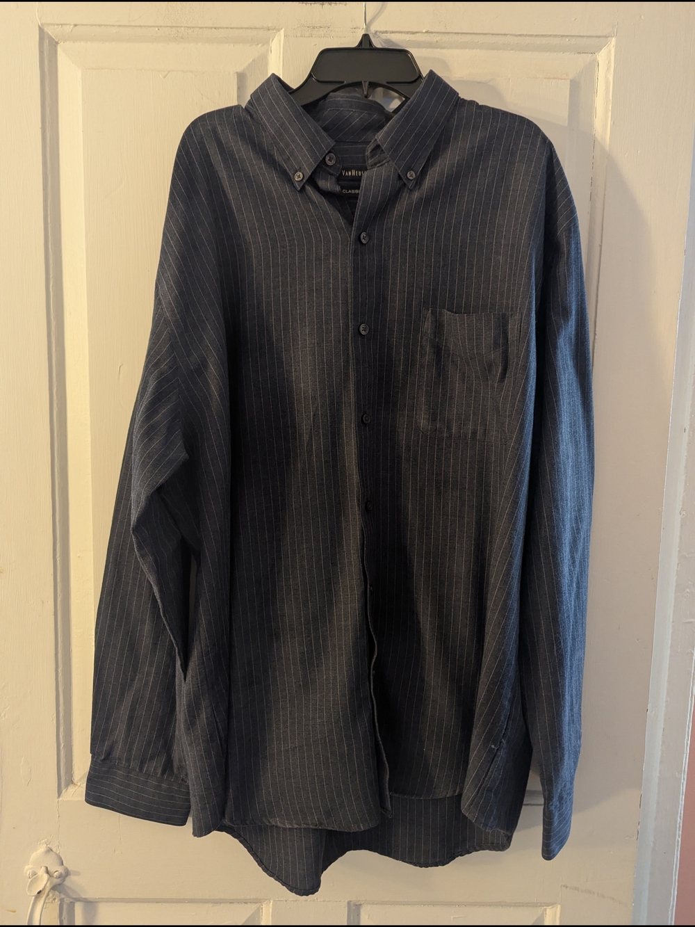 Van Heusen Blue Pinstripe Classic Fit Button-Up Shirt